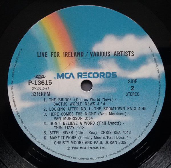 Various - Live For Ireland (Vinyl, LP, Album) Very Good Plus (VG+) / Very Good Plus (VG+)