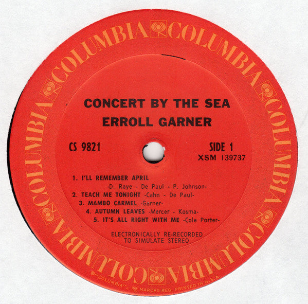 Erroll Garner - Concert By The Sea (Vinyl, LP, Album, Reissue, Stereo)