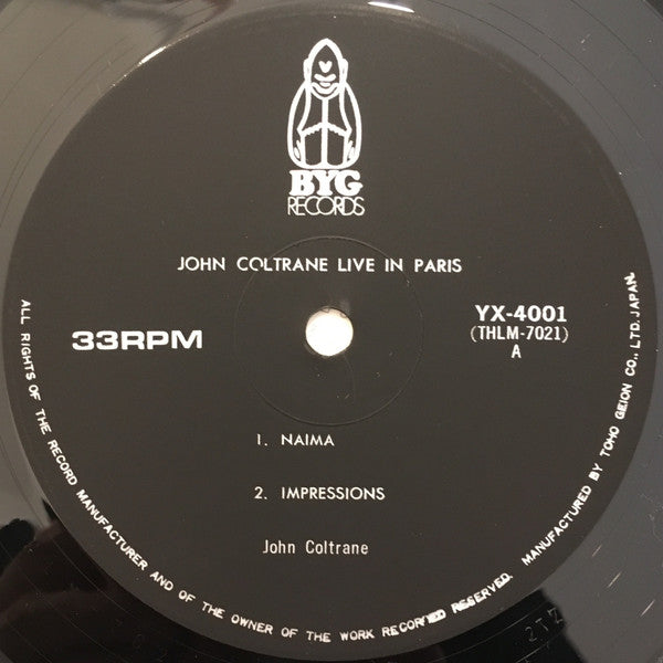 John Coltrane - Live In Paris (2xVinyl, LP, Album, Mono) Very Good Plus (VG+) / Good Plus (G+)