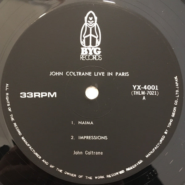 John Coltrane - Live In Paris (2xVinyl, LP, Album, Mono) Very Good (VG) / Very Good (VG)