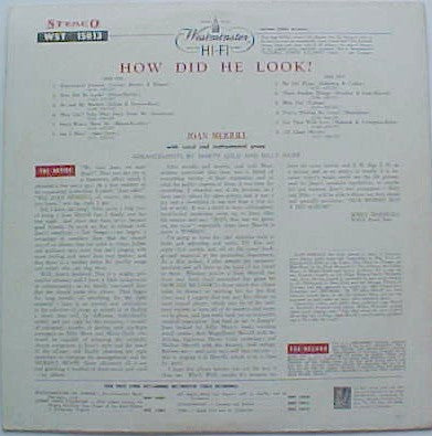 Joan Merrill - How Did He Look? (Vinyl, LP, Album, Stereo) Very Good Plus (VG+) / Very Good Plus (VG+)