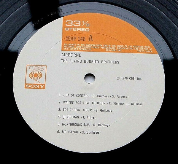 The Flying Burrito Bros - Airborne (Vinyl, LP, Album) Very Good Plus (VG+) / Very Good (VG)