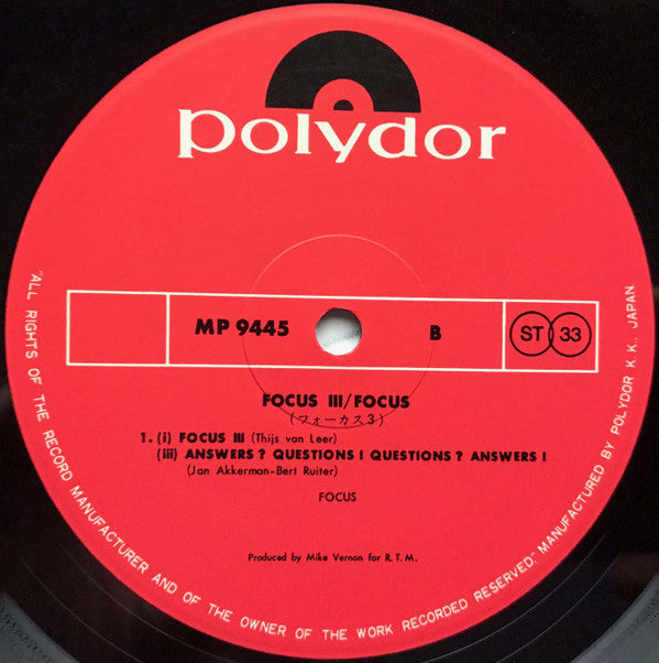 Focus (2) - Focus 3 (2xVinyl, LP, Album, Stereo) Good Plus (G+) / Good (G)