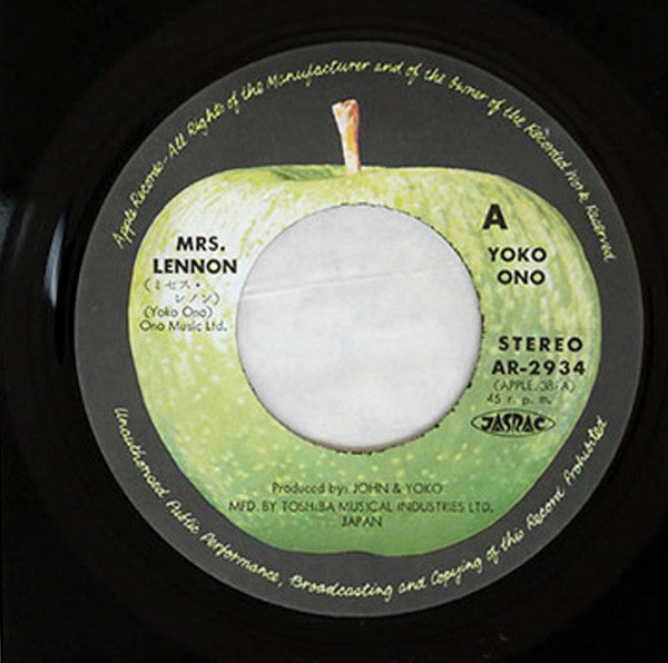 Yoko Ono - Mrs. Lennon / Midsummer New York (Vinyl, 7", Single) Good Plus (G+) / Very Good Plus (VG+)