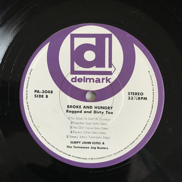 Sleepy John Estes - Broke And Hungry (Vinyl, LP, Album, Stereo) Very Good Plus (VG+) / Very Good (VG)