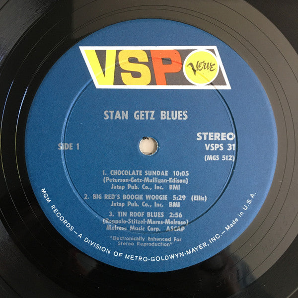Stan Getz - Stan Getz Blues (Vinyl, LP, Compilation, Stereo) Very Good Plus (VG+) / Very Good (VG)