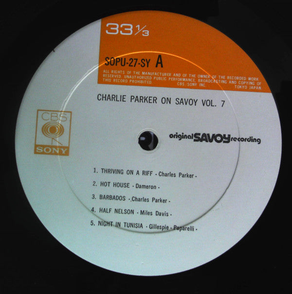Charlie Parker - Charlie Parker On Savoy Vol. 7 (Vinyl, LP, Compilation, Reissue, Mono) Very Good Plus (VG+) / Very Good Plus (VG+)