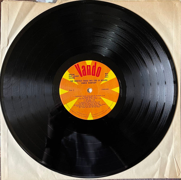Chris Bartley - The Sweetest Thing This Side Of Heaven (Vinyl, LP, Album, Promo, Mono) Very Good Plus (VG+) / Good Plus (G+)