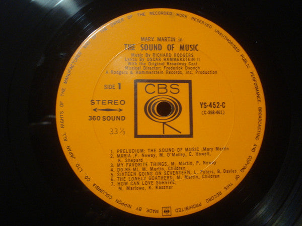 The Sound Of Music Original Broadway Cast - The Sound Of Music (Original Broadway Cast) (Vinyl, LP, Stereo) Very Good (VG) / Poor (P)