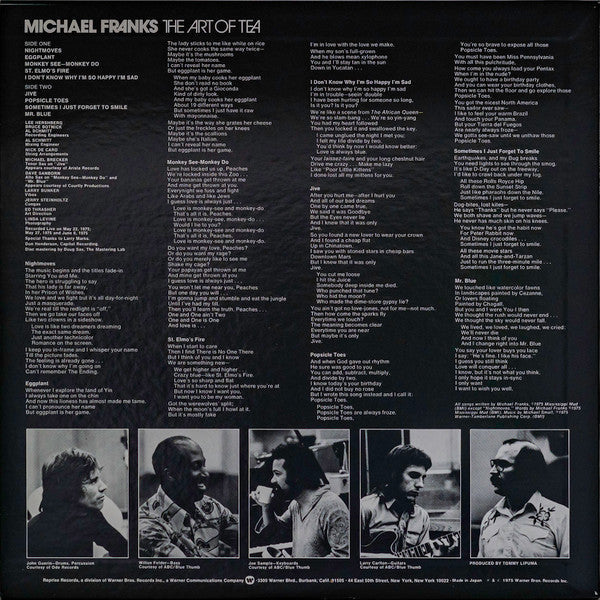 Michael Franks - The Art Of Tea (Vinyl, LP, Album, Reissue) Very Good Plus (VG+) / Very Good Plus (VG+)