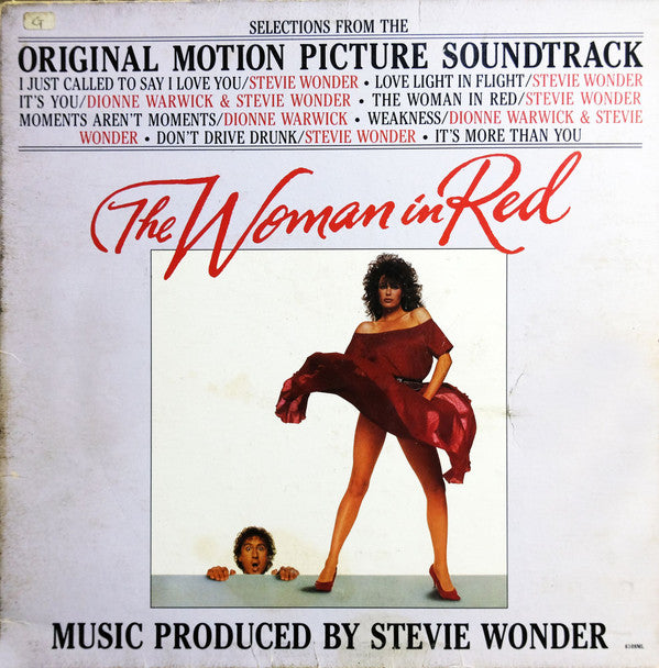 Stevie Wonder - Selections From The Original Motion Picture Soundtrack "The Woman In Red" (Vinyl, LP, Album, Stereo) Good Plus (G+) / Very Good (VG)