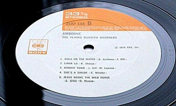 The Flying Burrito Bros - Airborne (Vinyl, LP, Album) Very Good Plus (VG+) / Very Good (VG)