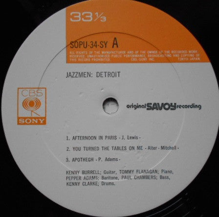 Kenny Burrell - Jazzmen: Detroit (Vinyl, LP, Album, Mono)