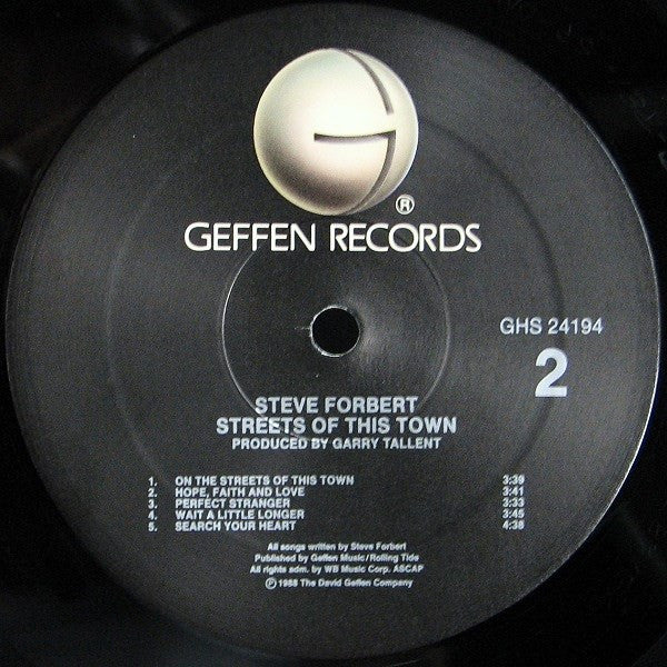 Steve Forbert - Streets Of This Town (Vinyl, LP, Album) Very Good Plus (VG+) / Good (G)