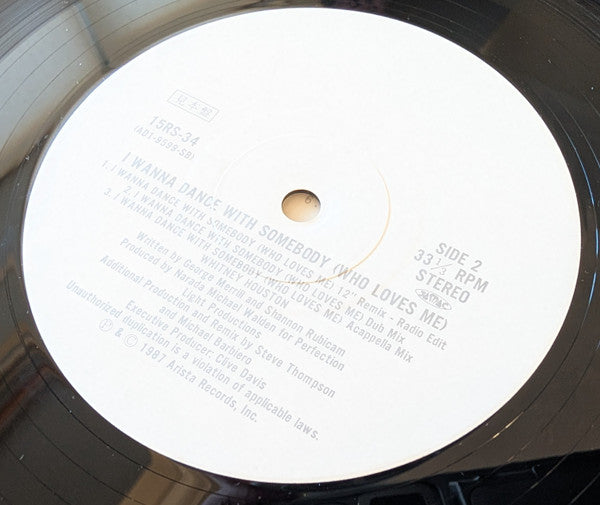 Whitney Houston - I Wanna Dance With Somebody (Who Loves Me) (Vinyl, 12", 33 ⅓ RPM, Promo) Very Good (VG) / Very Good (VG)