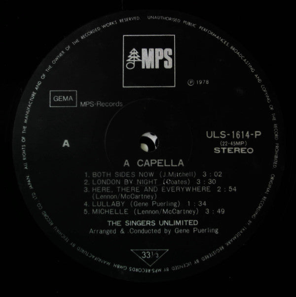 The Singers Unlimited - A Capella (Vinyl, LP, Album, Limited Edition, Reissue, Stereo) Very Good Plus (VG+) / Very Good Plus (VG+)