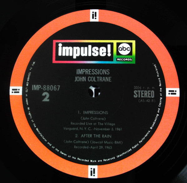 John Coltrane - Impressions (Vinyl, LP, Album, Reissue, Stereo)
