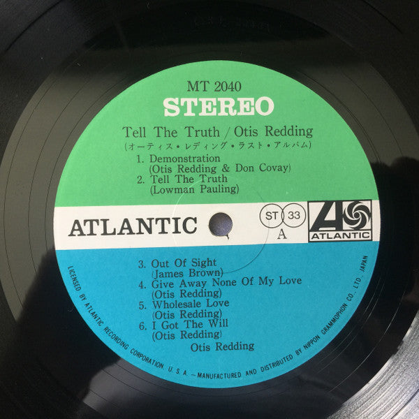 Otis Redding - Tell The Truth (Vinyl, LP, Album) Very Good (VG) / Good Plus (G+)