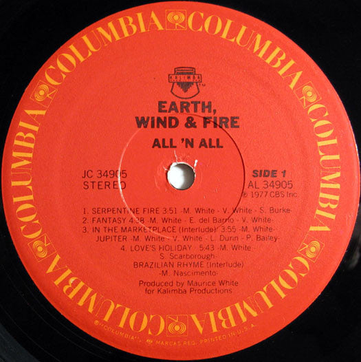 Earth, Wind & Fire - All 'N All (Vinyl, LP, Album) Very Good (VG) / Very Good (VG)