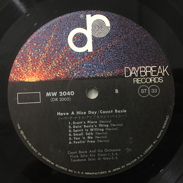 Count Basie - Have A Nice Day (Vinyl, LP, Album) Very Good Plus (VG+) / Very Good (VG)