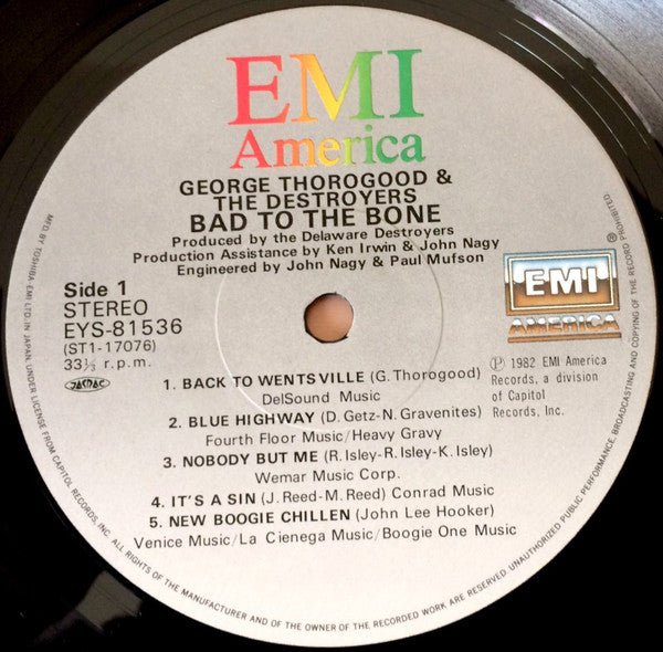 George Thorogood & The Destroyers - Bad To The Bone (Vinyl, LP, Album) Very Good Plus (VG+) / Very Good Plus (VG+)