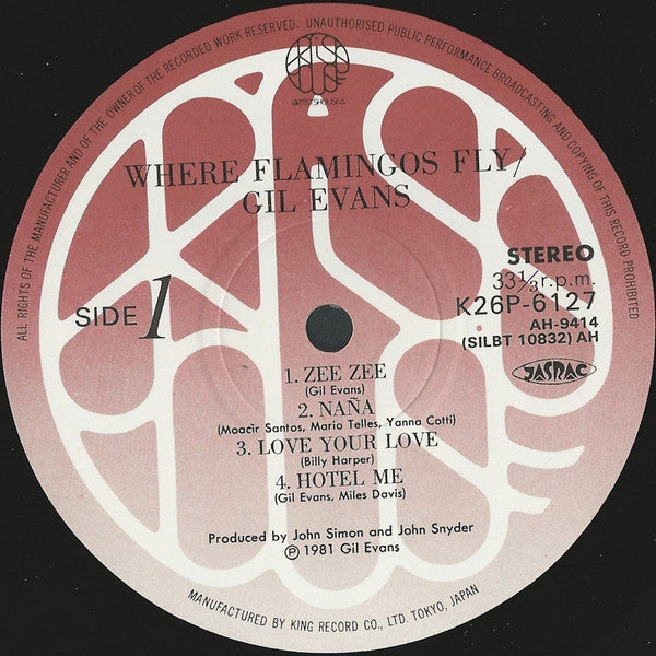 Gil Evans - Where Flamingos Fly (Vinyl, LP, Album, Stereo) Very Good (VG) / Very Good (VG)