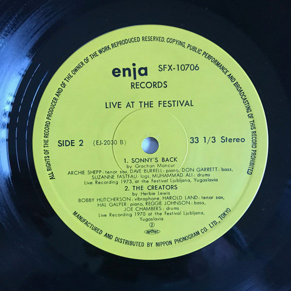 Bobby Hutcherson - Live At The Festival (Vinyl, LP, Album, Reissue, Stereo) Very Good Plus (VG+) / Very Good (VG)