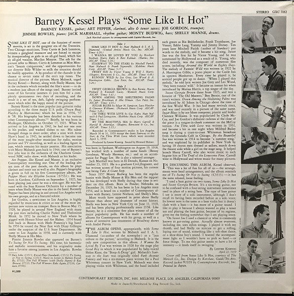 Barney Kessel - Some Like It Hot (Vinyl, LP, Album, Reissue, Stereo) Very Good Plus (VG+) / Very Good Plus (VG+)