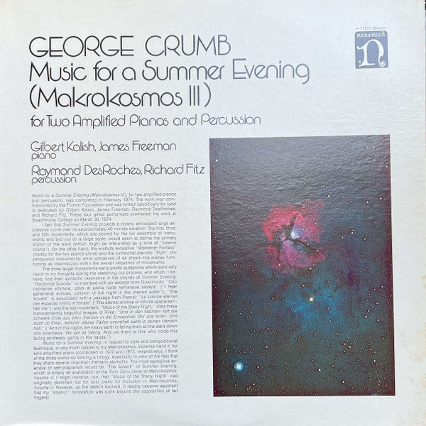 George Crumb - Music For A Summer Evening (Makrokosmos III) (Vinyl, LP, Album) Very Good Plus (VG+) / Very Good Plus (VG+)