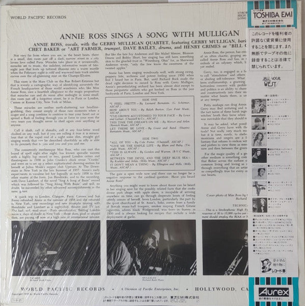 Annie Ross - Sings A Song With Mulligan! (Vinyl, LP, Album, Reissue...