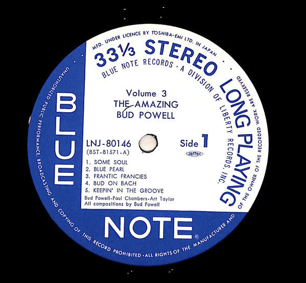 Bud Powell - The Amazing Bud Powell, Vol. 3 - Bud! (Vinyl, LP, Album, Reissue, Stereo) Very Good Plus (VG+) / Very Good (VG)