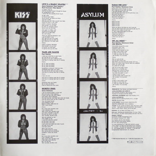 Kiss - Asylum (Vinyl, LP, Album, Promo) Very Good Plus (VG+) / Very Good (VG)