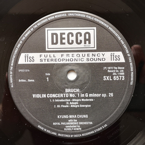 Max Bruch - Violin Concerto / Scottish Fantasia (Vinyl, LP, Reissue, Stereo) Very Good Plus (VG+) / Very Good (VG)
