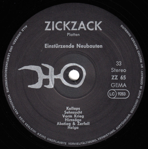 Einstürzende Neubauten - Kollaps (Vinyl, LP, Album, Repress, Stereo) Very Good Plus (VG+) / Very Good Plus (VG+)