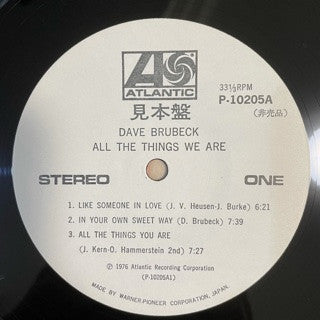 Dave Brubeck - All The Things We Are (Vinyl, LP, Album, Stereo) Very Good (VG) / Very Good (VG)