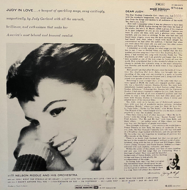 Judy Garland - Judy In Love (Vinyl, LP, Album, Reissue, Stereo) Very Good Plus (VG+) / Very Good Plus (VG+)