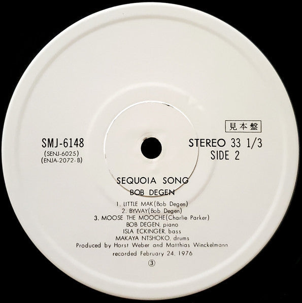 Bob Degen - Sequoia Song (Vinyl, LP, Album, Promo) Near Mint (NM or M-) / Very Good Plus (VG+)