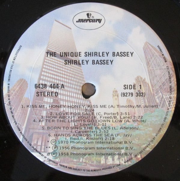 Shirley Bassey - The Unique Shirley Bassey (Vinyl, LP, Compilation) Very Good Plus (VG+) / Very Good (VG)