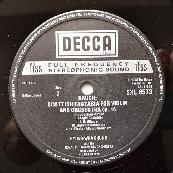 Max Bruch - Violin Concerto / Scottish Fantasia (Vinyl, LP, Reissue, Stereo) Very Good Plus (VG+) / Very Good (VG)
