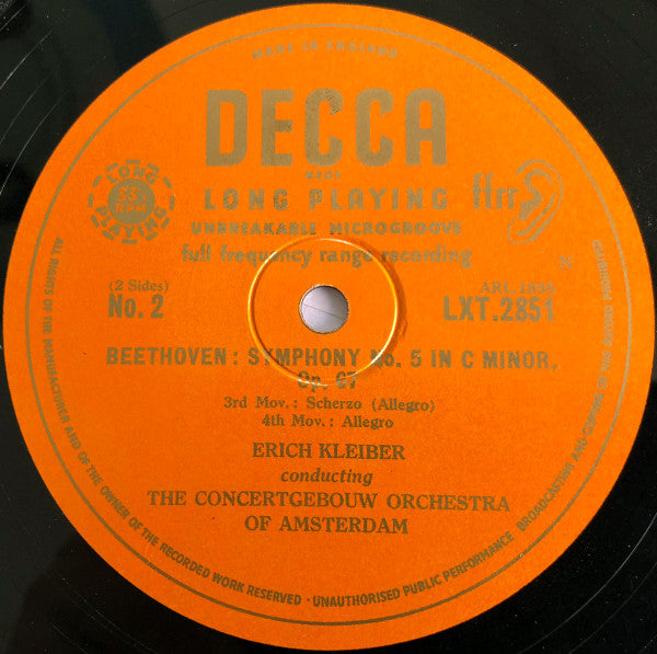 Ludwig van Beethoven - Symphony No 5 In C Minor Opus 67 (Vinyl, LP, Mono) Very Good (VG) / Good Plus (G+)
