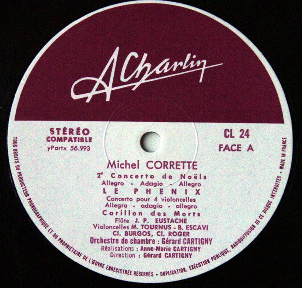 Michel Corrette - Le Ballet Des Ages, 2e Concerto De Noëls, Le Phénix, Carillon Des Morts (Vinyl, LP, Stereo) Very Good (VG) / Very Good (VG)