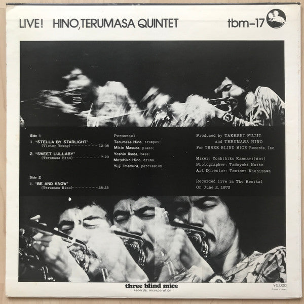 Terumasa Hino Quintet - Live! = ライブ! (Vinyl, LP, Album, Stereo) Near Mint (NM or M-) / Very Good (VG)