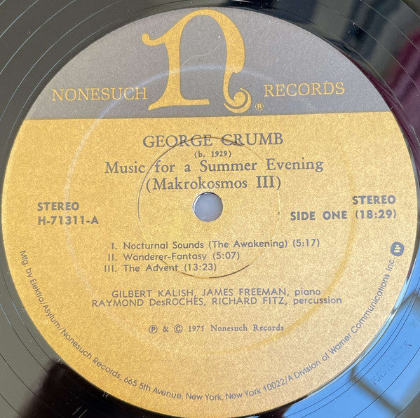 George Crumb - Music For A Summer Evening (Makrokosmos III) (Vinyl, LP, Album) Very Good Plus (VG+) / Very Good Plus (VG+)