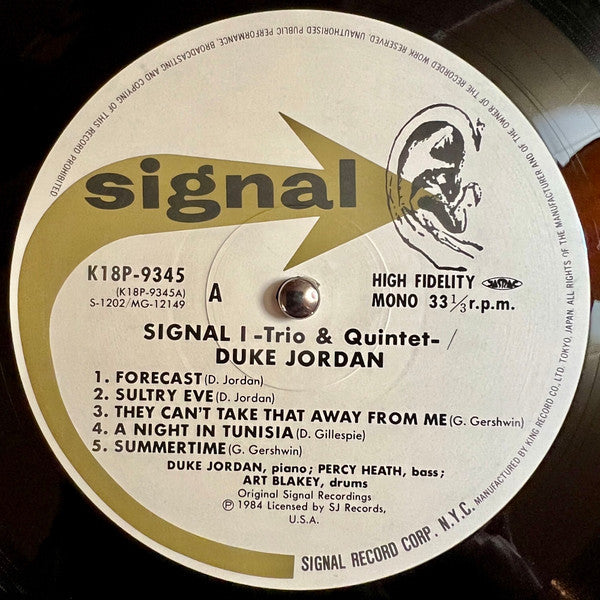 Duke Jordan - Duke Jordan (Vinyl, LP, Album, Limited Edition, Reissue, Mono) Near Mint (NM or M-) / Very Good Plus (VG+)