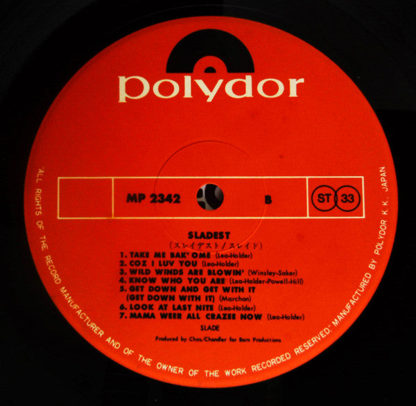 Slade - Sladest (Vinyl, LP, Compilation, Stereo)