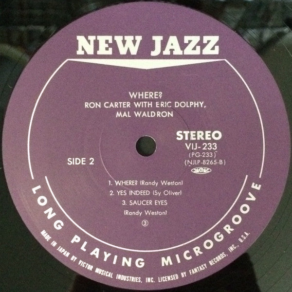 Ron Carter - Where? (Vinyl, LP, Album, Reissue, Stereo) Very Good Plus (VG+) / Very Good Plus (VG+)