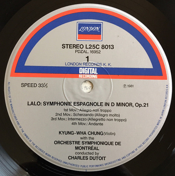 Édouard Lalo - Lalo: Symphonie Espagnole • Saint Saëns: Violin Concerto No.1 (Vinyl, LP, Stereo) Very Good Plus (VG+) / Near Mint (NM or M-)
