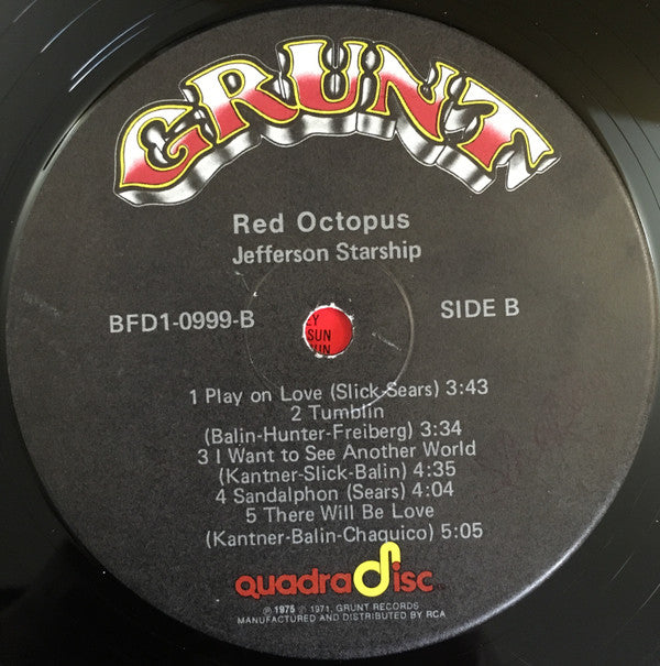 Jefferson Starship - Red Octopus (Vinyl, LP, Album, Quadraphonic) Good Plus (G+) / Good Plus (G+)