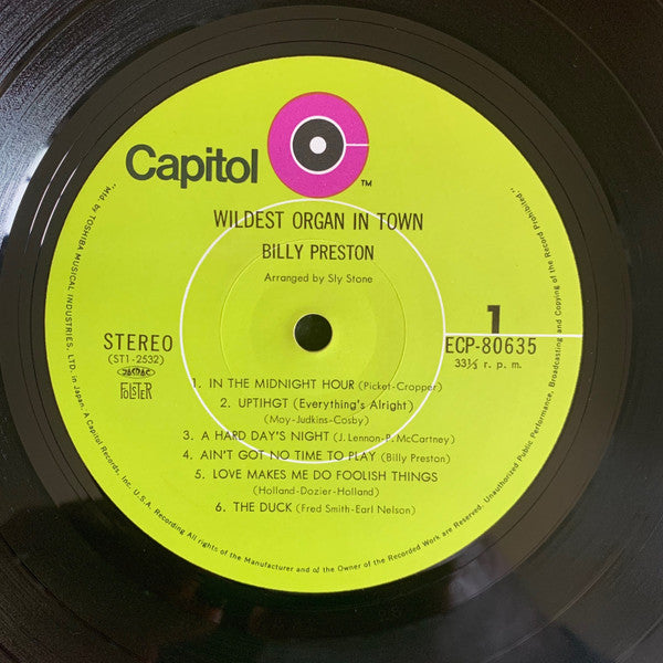 Billy Preston - Wildest Organ In Town! (Vinyl, LP, Album, Stereo) Very Good (VG) / Good Plus (G+)