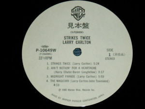 Larry Carlton - Strikes Twice = ストライクス・トワイス (Vinyl, LP, Album, Promo) Very Good (VG) / Good Plus (G+)